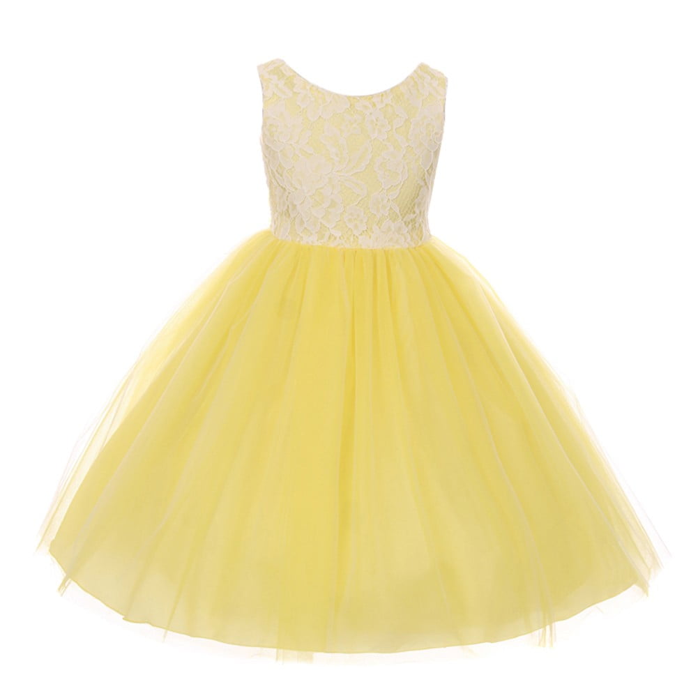 Kids Dream Girls Yellow Lace Tulle ...